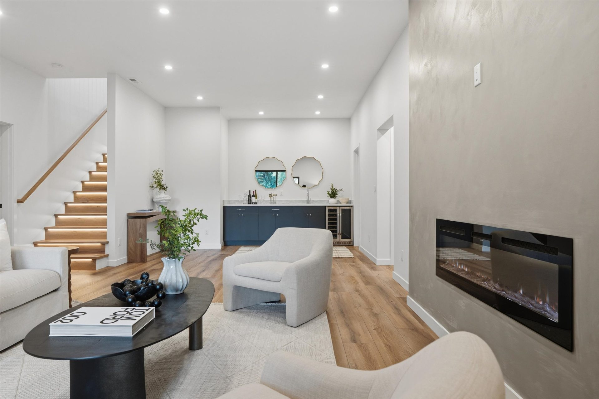 Lower Gathering Room & Fireplace